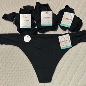 Jockey Black Thong Set